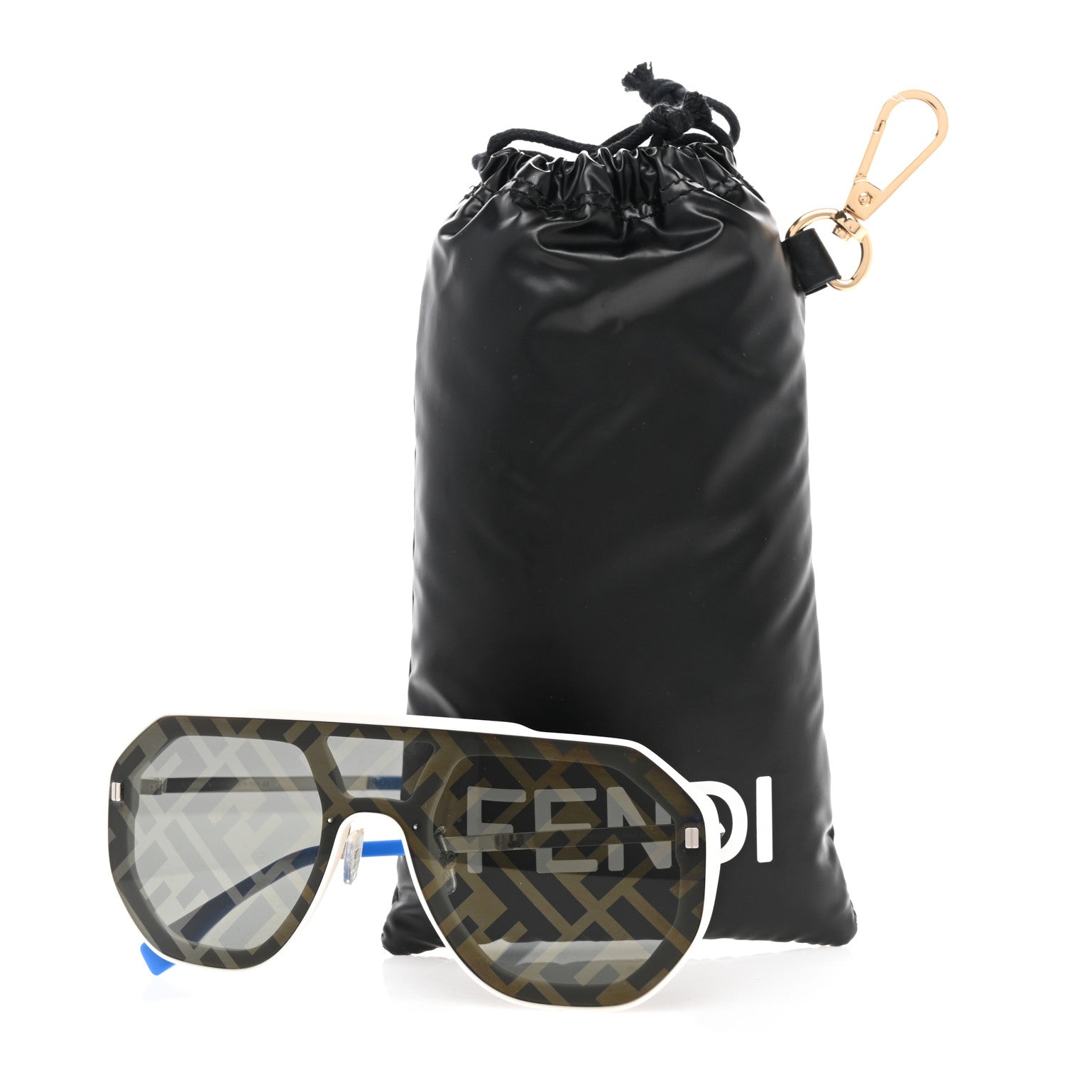 Fendi Acetate FF Aviator Sunglasses FE40006U Black Blue 7 of 7