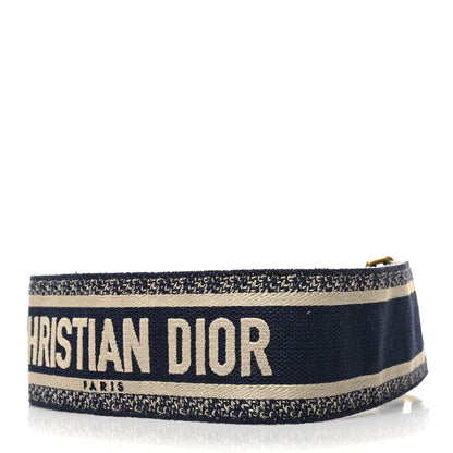 Christian Dior Canvas Embroidered Shoulder Strap Blue 2 of 4