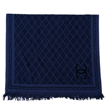Chanel Terry Cotton CC Beach Towel Blue 2 of 4