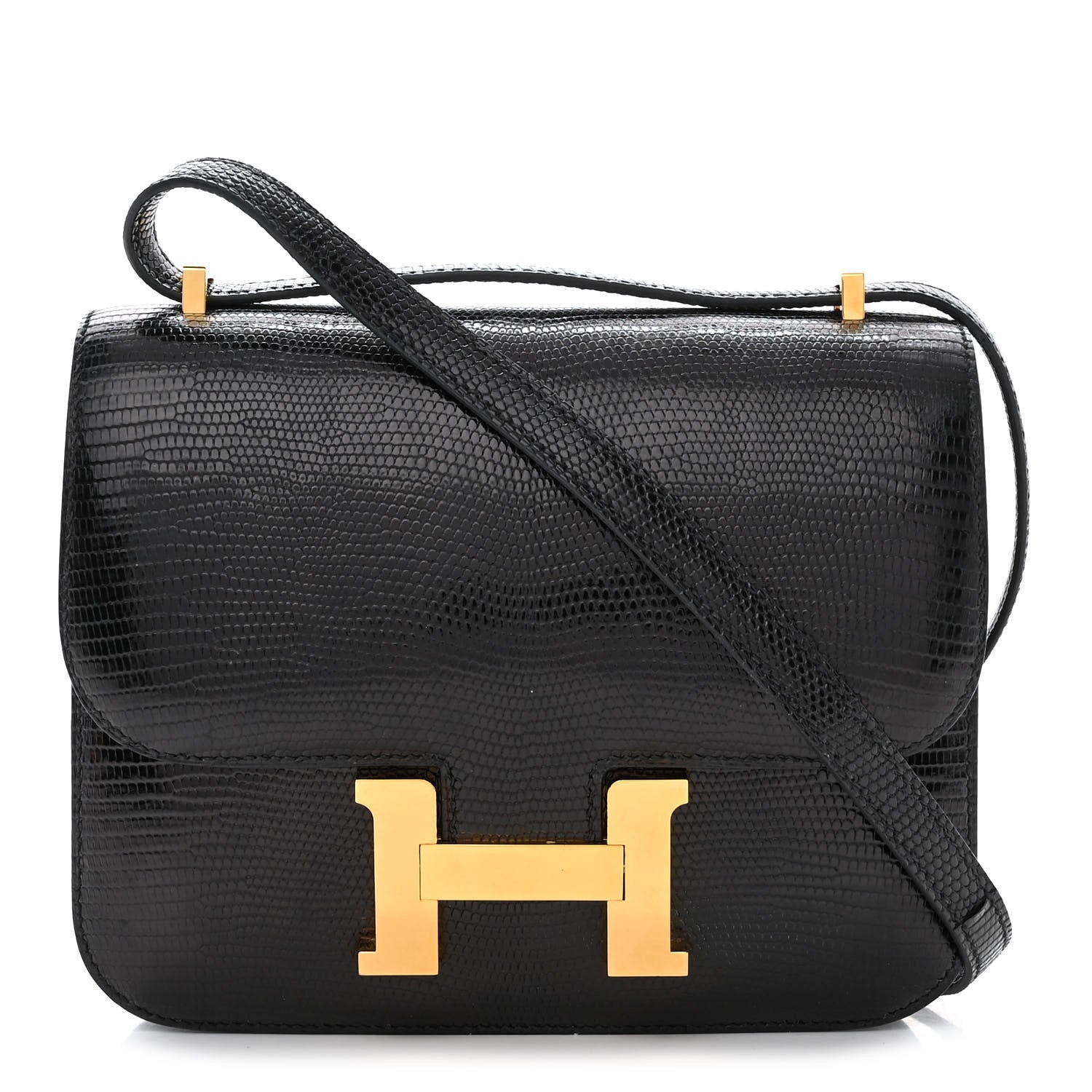 Hermes Lizard Constance 18 Black 1 of 11