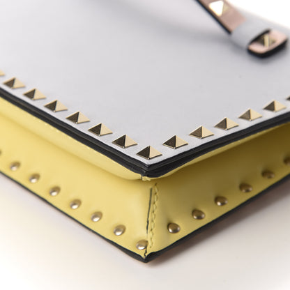 Valentino Garavani Nappa Watercolor Rockstud Wristlet Clutch Rose Green Yellow Sky 7 of 9