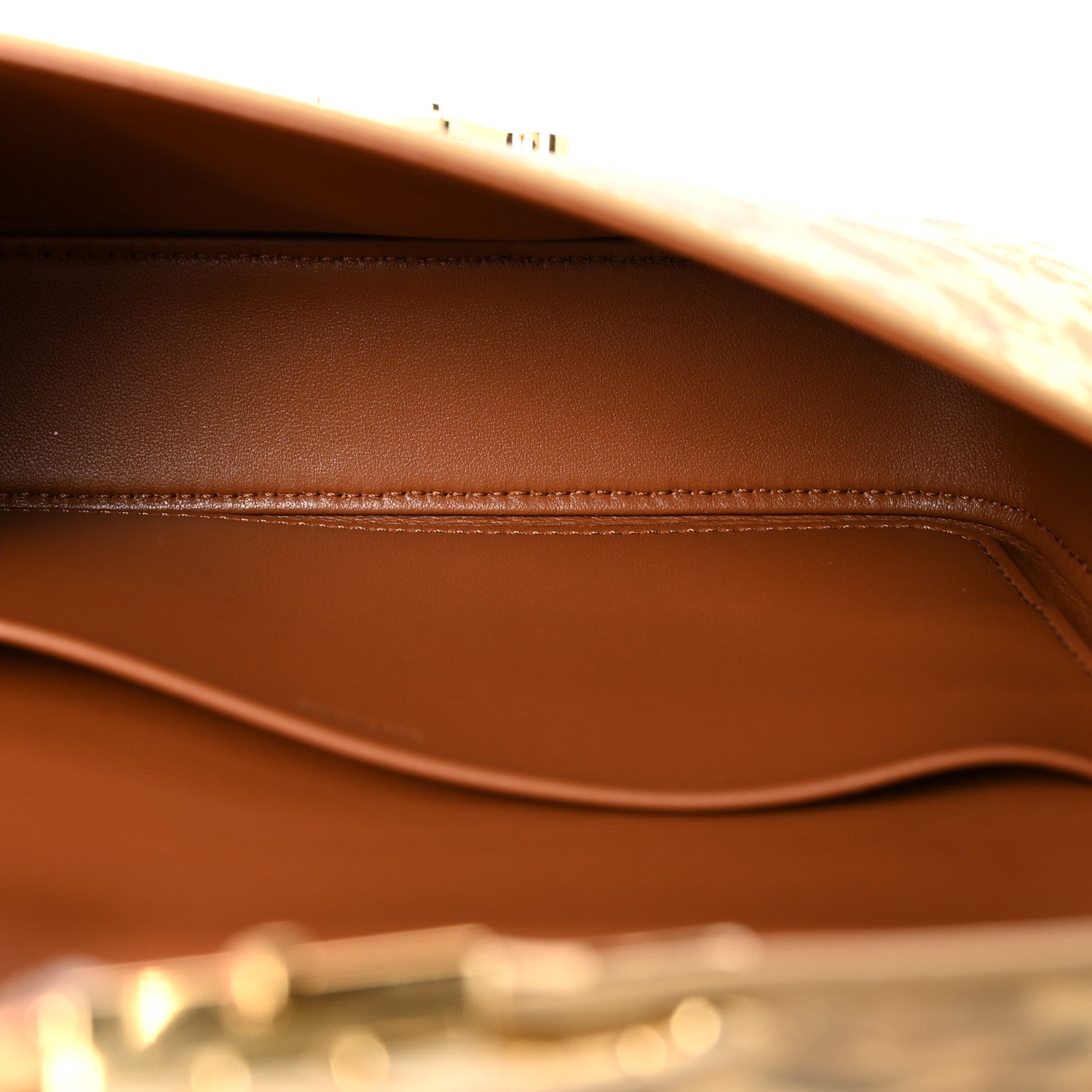 Celine Canvas Leopard Print Triomphe Chain Shoulder Bag 5 of 10