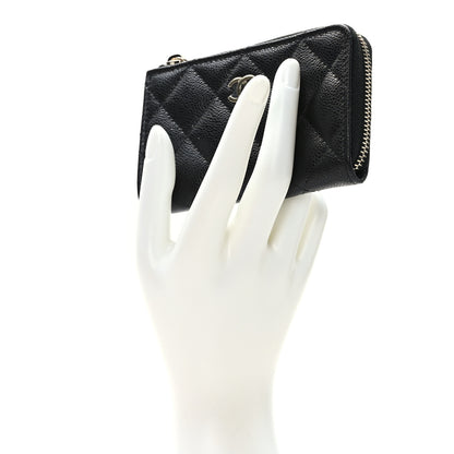 Chanel Caviar Quilted Zipped Key Holder Case Black 3 of 9