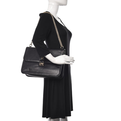 Valentino Garavani Vitello Extra Large Glam Lock Rockstud Flap Black 2 of 24