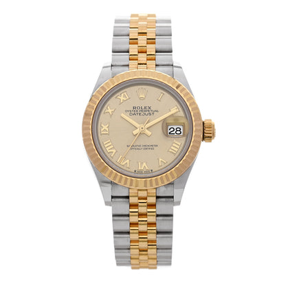 Rolex Stainless Steel 18K Yellow Gold 28mm Oyster Perpetual Datejust Watch Champagne Roman 279173 1 of 5