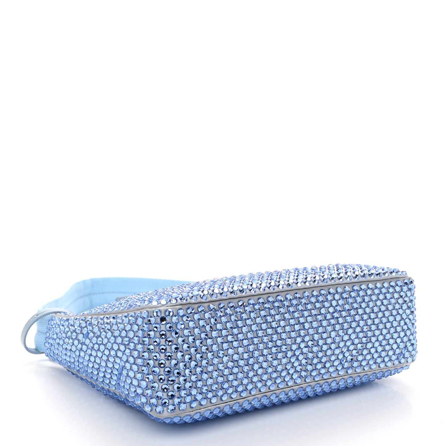 Satin Crystal Mini Re-Edition 2000 Bag Celeste