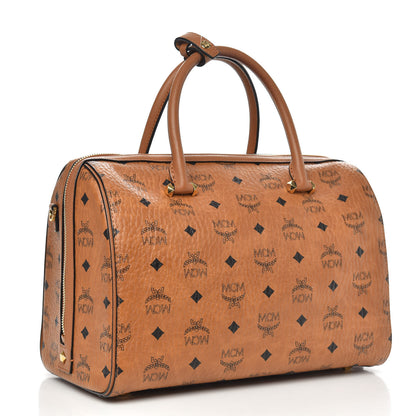 MCM Visetos Medium Boston Bag Cognac 3 of 15