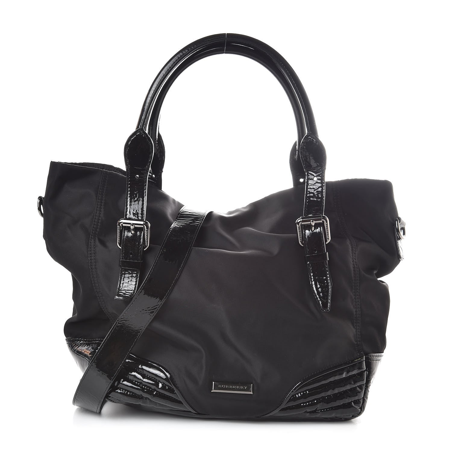 Burberry Nylon Patent Tote Black 1 of 9