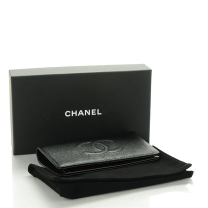 Chanel Caviar Timeless CC Yen Wallet Black 4 of 8