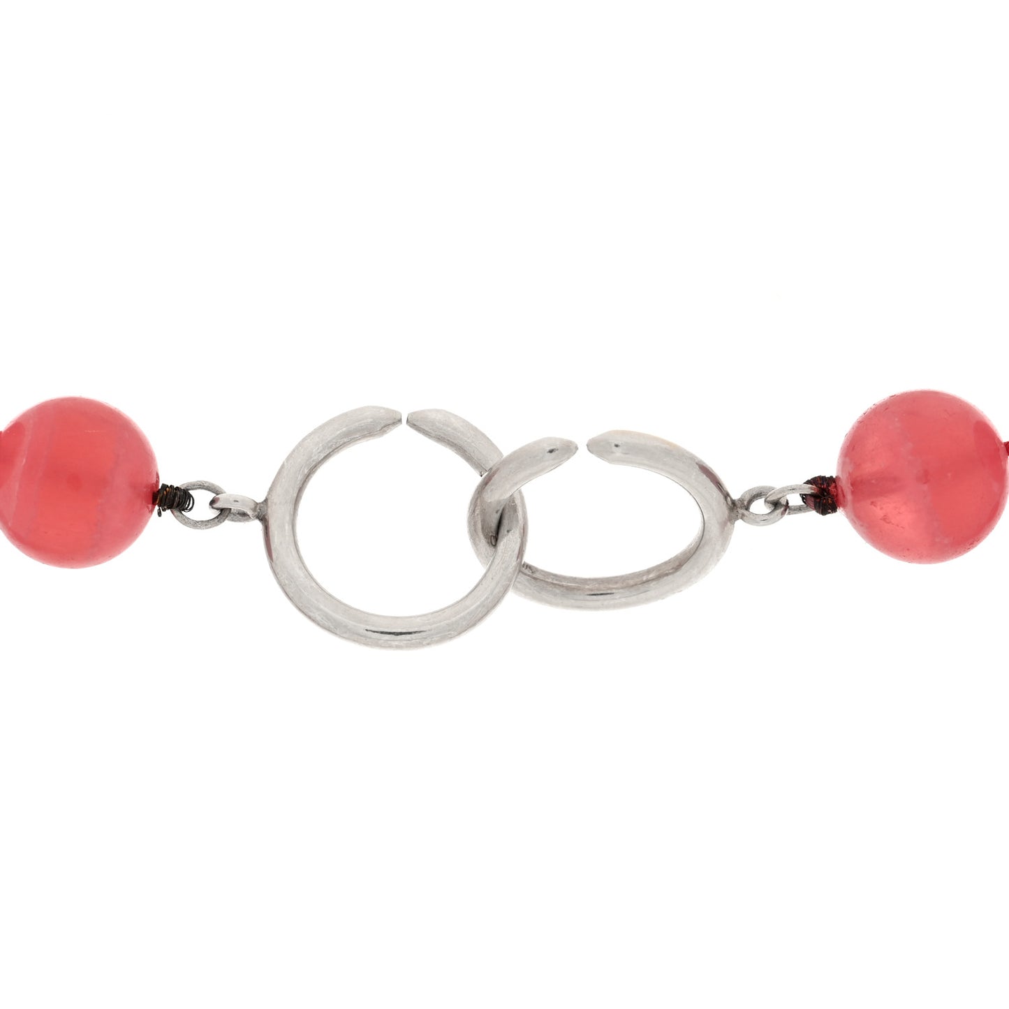 Sterling Silver Rhodochrosite 10mm Paloma Picasso Bead Necklace
