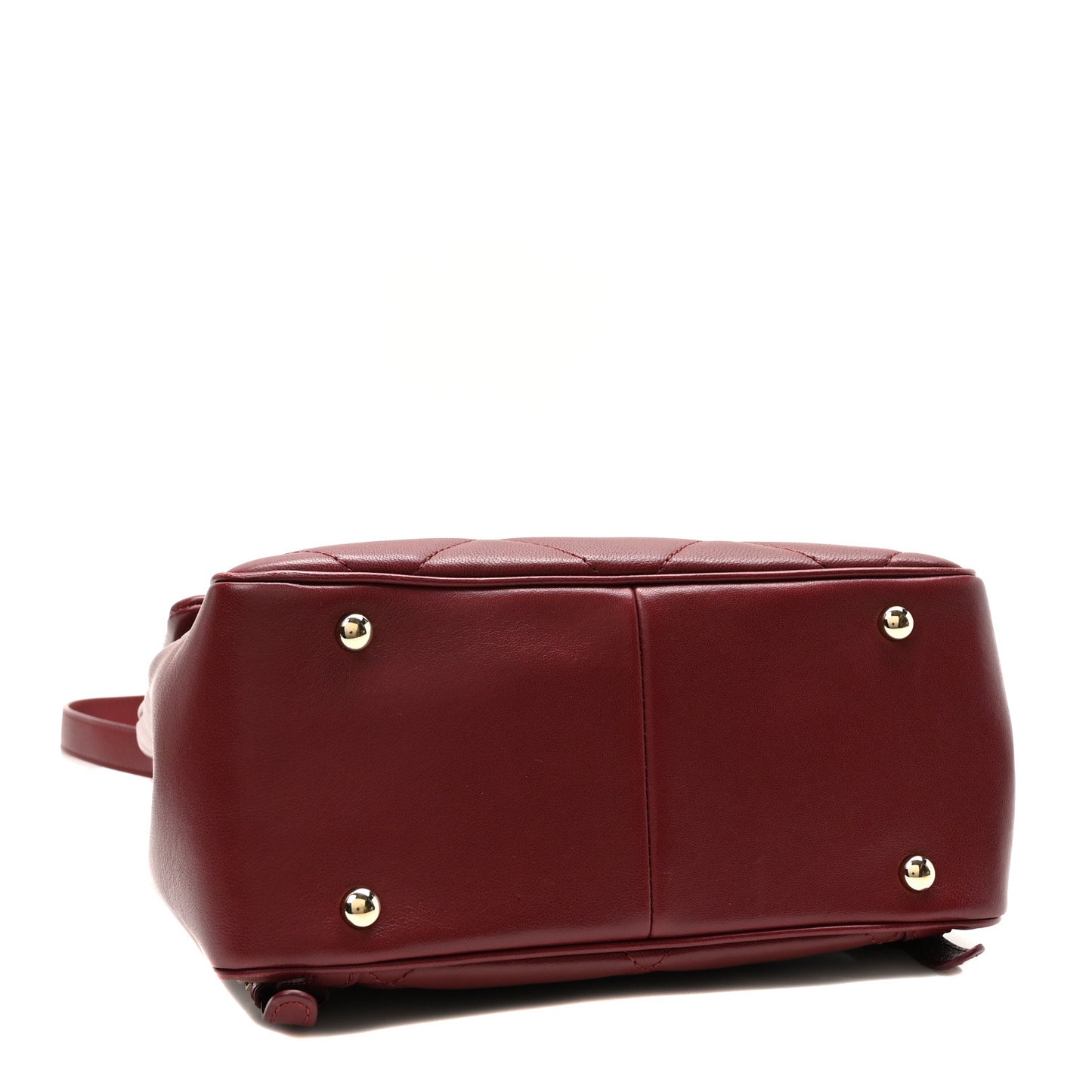 Lambskin Quilted Chain Backpack Burgundy