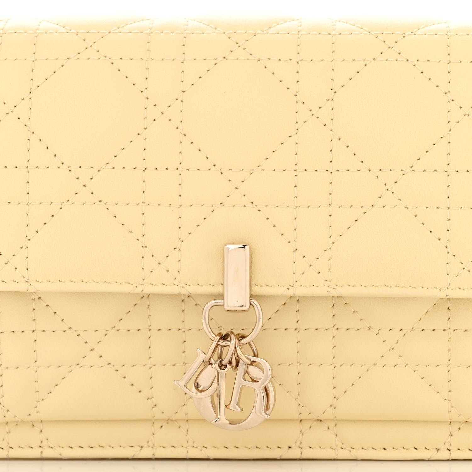 Christian Dior Lambskin Cannage Chain My Dior Daily Chain Pouch Soft Yellow 8 of 10
