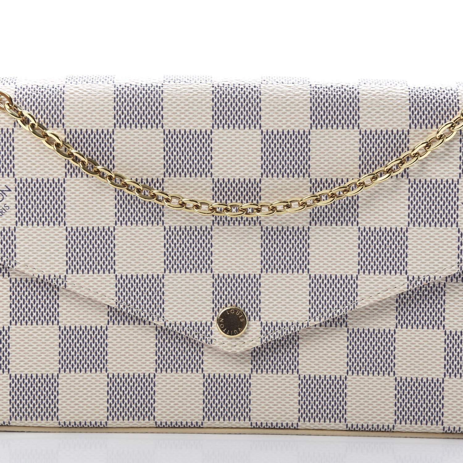 Louis Vuitton Damier Azur Pochette Felicie Chain Wallet Rose Ballerine 11 of 14