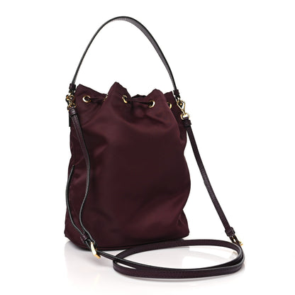 Prada Re-Nylon Saffiano Duet Bucket Crossbody Bag Bordeaux 3 of 9