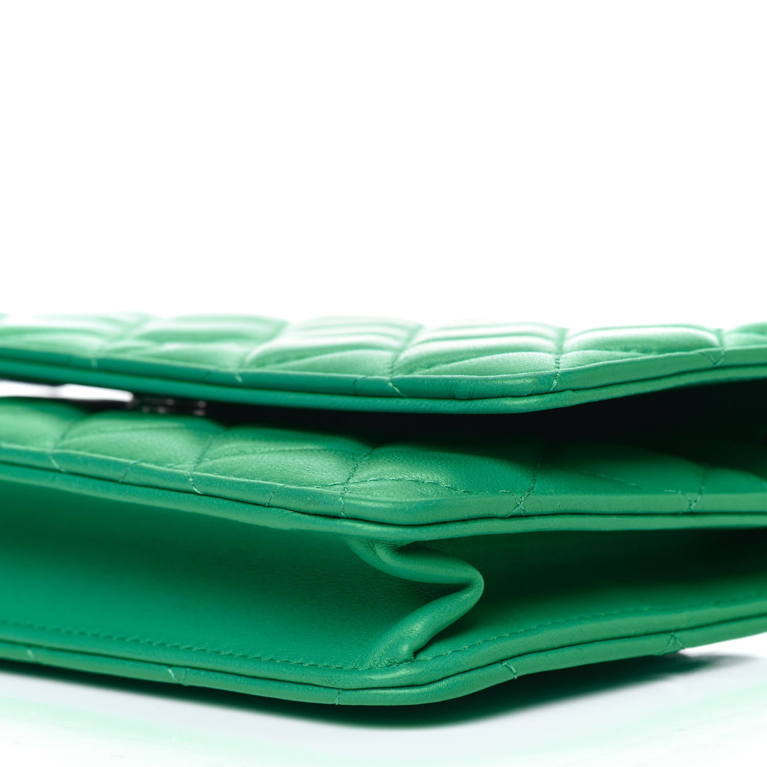 Chanel Lambskin Quilted Wallet On Chain WOC Green 11 of 13