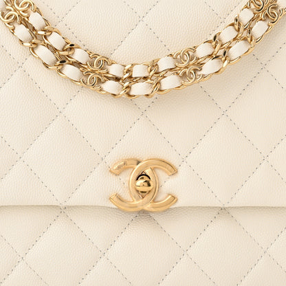 Chanel Caviar Quilted Coco First Flap White 7 of 10