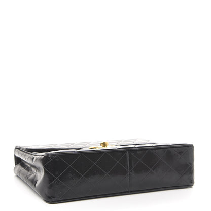 Chanel Patent Quilted XL Jumbo Single Flap Black 4 of 11