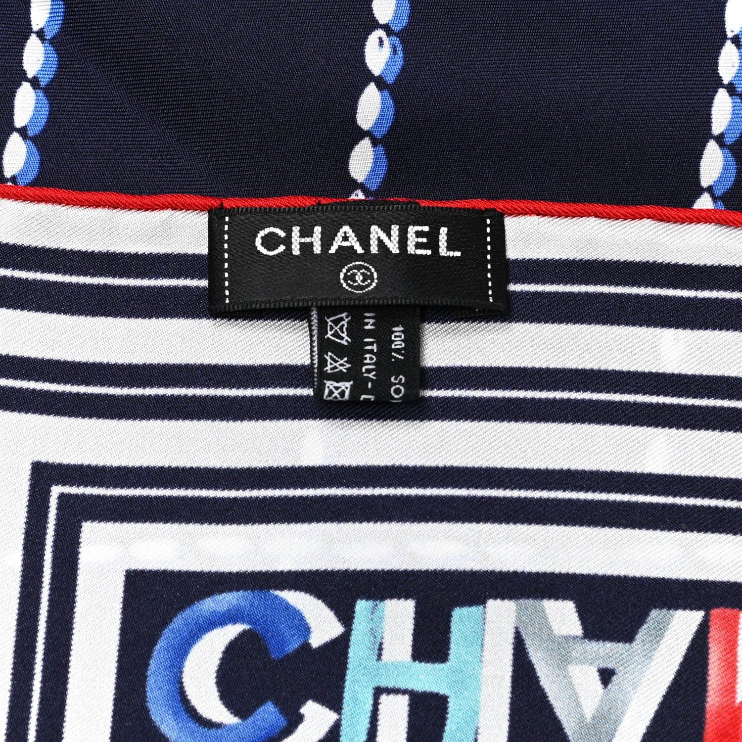 Chanel Silk CC Logo Square Scarf Multicolor 4 of 4