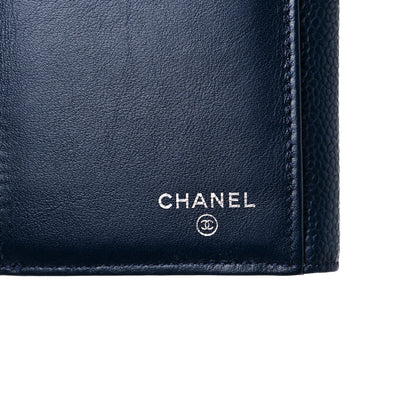 Chanel Caviar Timeless CC French Long Wallet Navy Blue 7 of 10