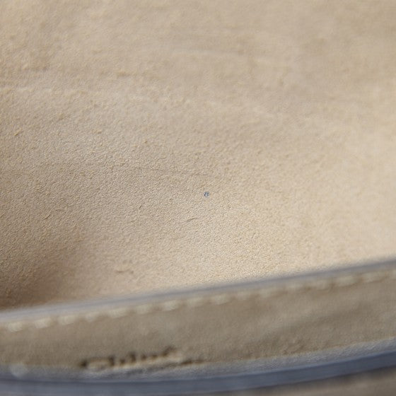 Suede Calfskin Small Faye Shoulder Bag Motty Grey