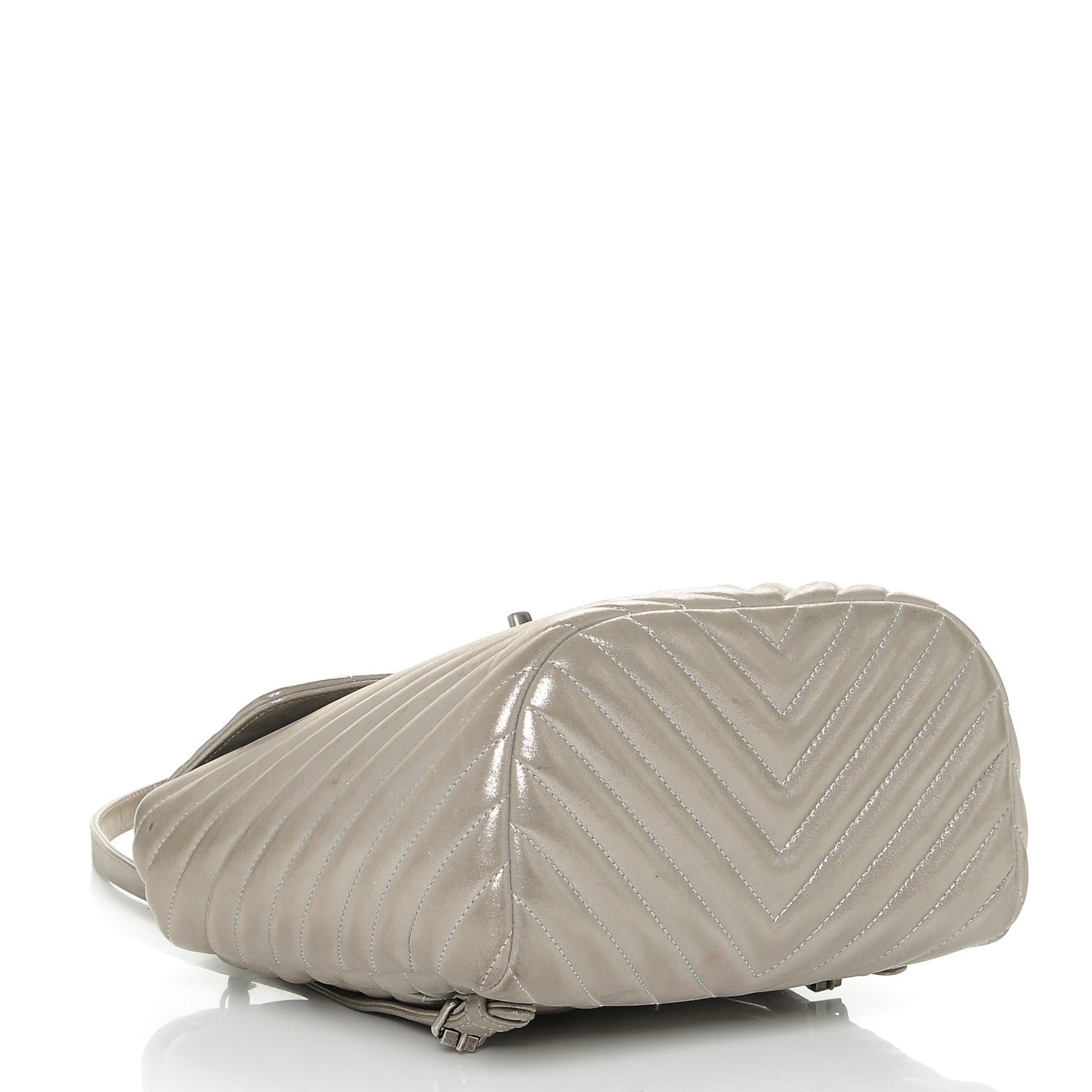 Chanel Metallic Calfskin Chevron Quilted Small Urban Spirit Backpack Silver 4 of 6