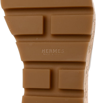 Hermes Calfskin Cork Eze 30 Sandals 38 White 8 of 13
