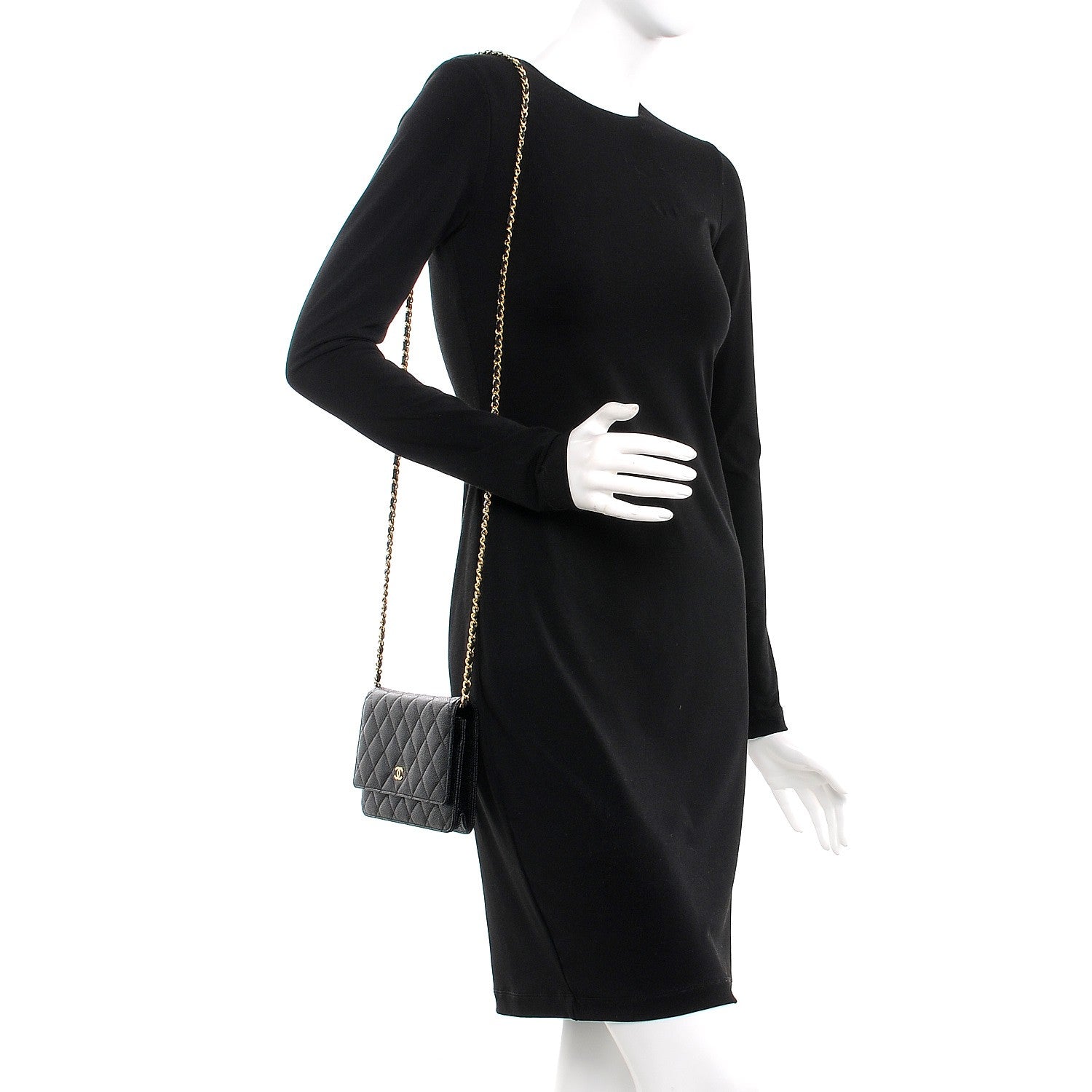 Chanel Caviar Quilted Wallet On Chain WOC Black 2 of 9