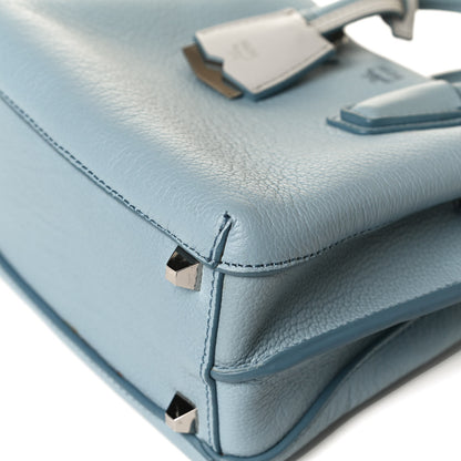 MCM Grained Calfskin Mini Milla Tote Sky Blue 11 of 13