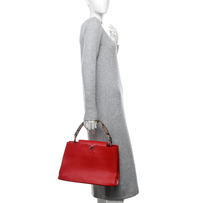 Louis Vuitton Taurillon Snakeskin Capucines MM Rubis 2 of 11