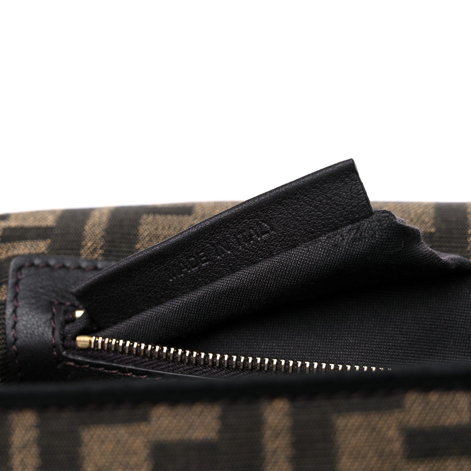 Fendi Fabric Jacquard FF 1974 Medium Baguette Tobacco Moro Black 6 of 9