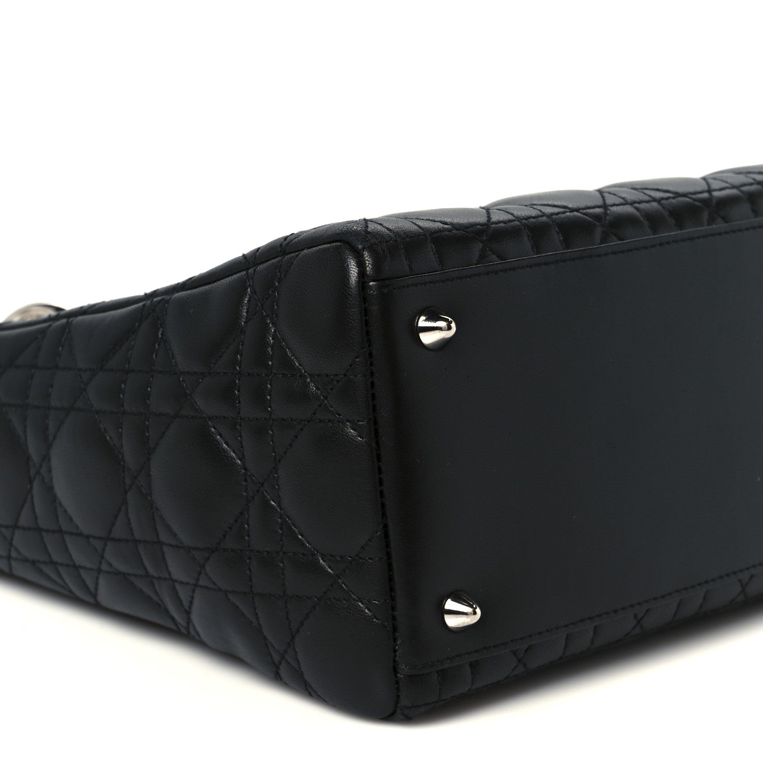 Christian Dior Lambskin Cannage Medium Lady Dior Black 9 of 10