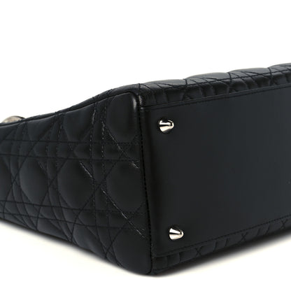Christian Dior Lambskin Cannage Medium Lady Dior Black 9 of 10