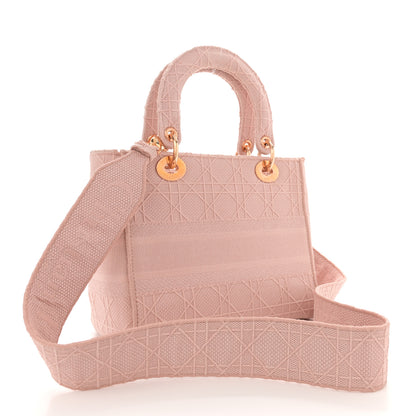 Christian Dior Canvas Embroidered Cannage Medium Lady D-Lite Bois de Rose 3 of 11