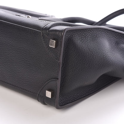 Celine Drummed Calfskin Micro Luggage Black 8 of 8