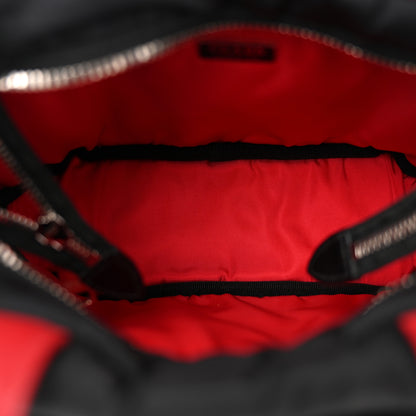 Prada Tessuto Nylon Pocket Small Cargo Tote Black Rosso 5 of 9