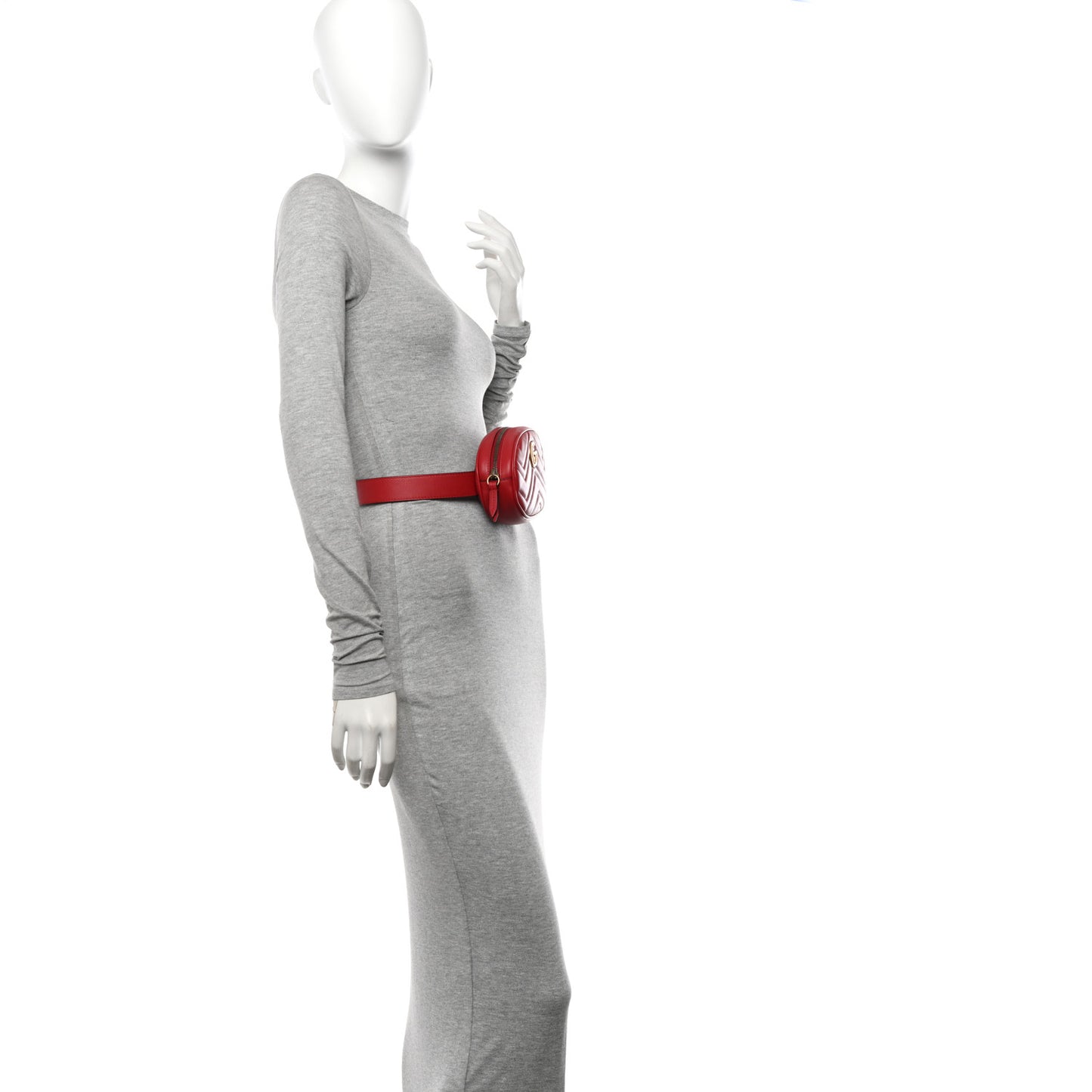 Calfskin Matelasse GG Marmont Belt Bag 75 30 Hibiscus Red