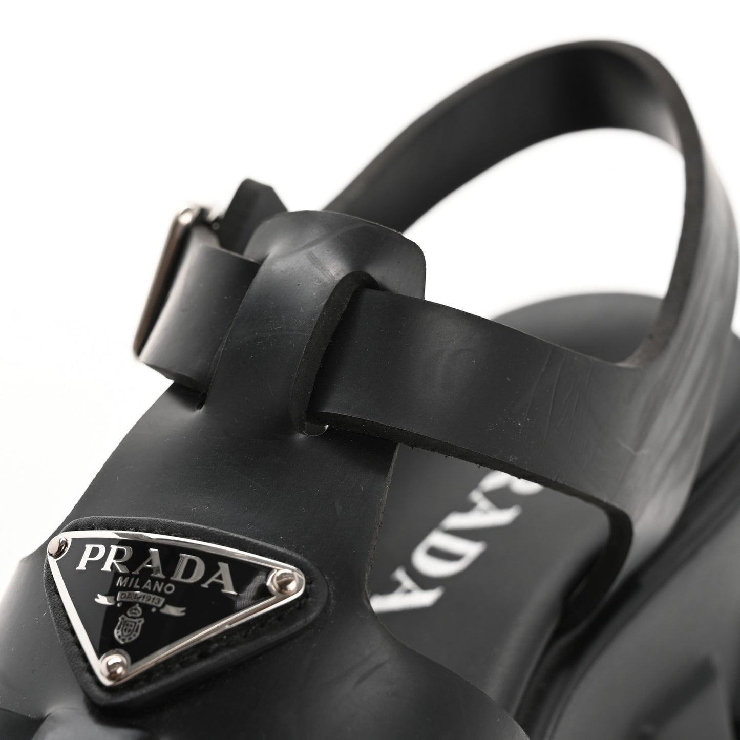 Foam Rubber Triangle Logo Monolith 55mm Cage Sandals 38 Black