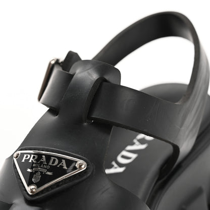 Prada Foam Rubber Triangle Logo Monolith 55mm Cage Sandals 38 Black 13 of 15