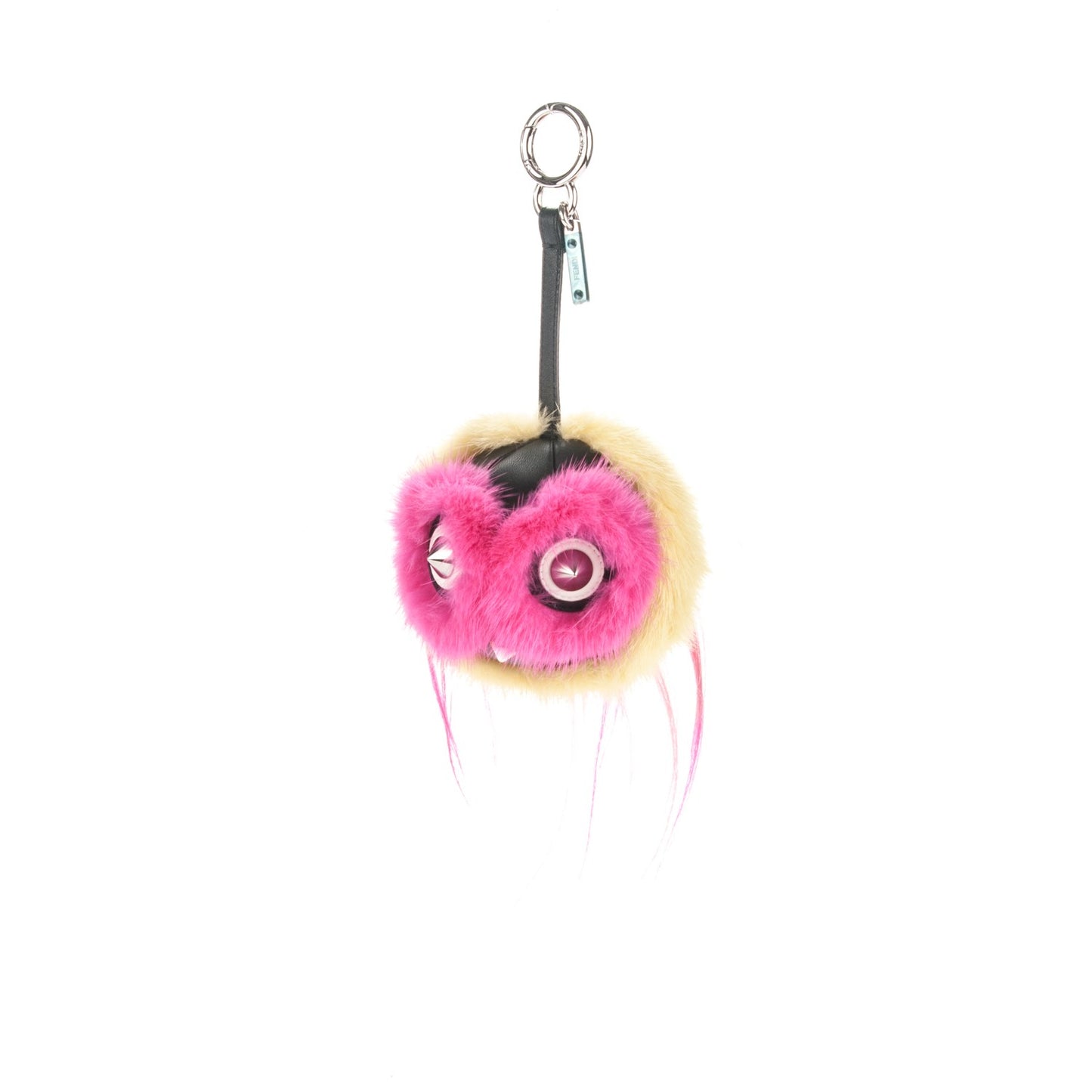 Mink Goat Fur Nappa QuTweet Coolibri Bag Bug Charm Verde Acido Fuxia Multicolor Black