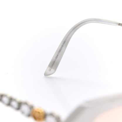 Gucci Acetate Crystal Embellished Rectangle Sunglasses GG0642S White 6 of 7