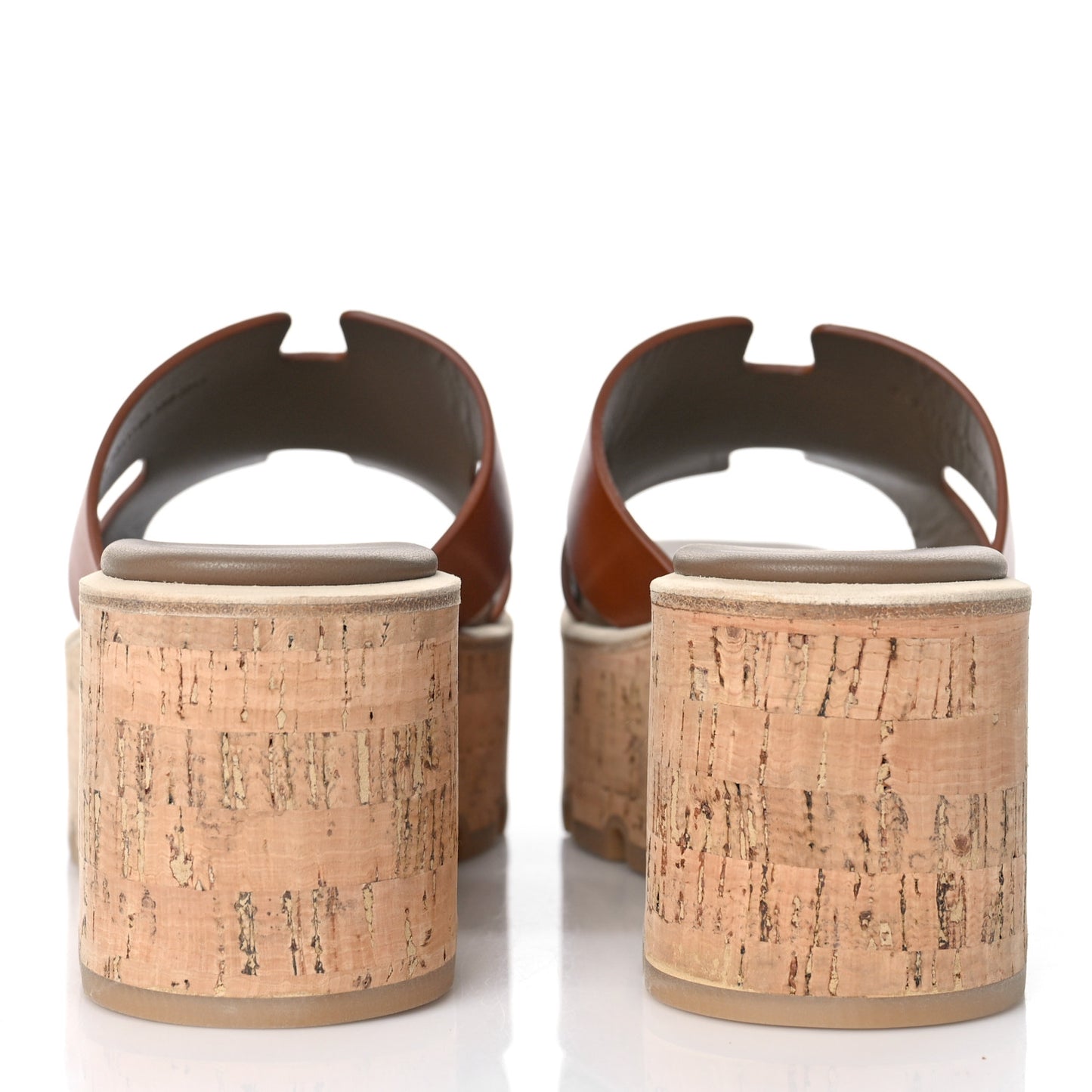 Calfskin Cork Eze 30 Sandals 38 Marron Glaise