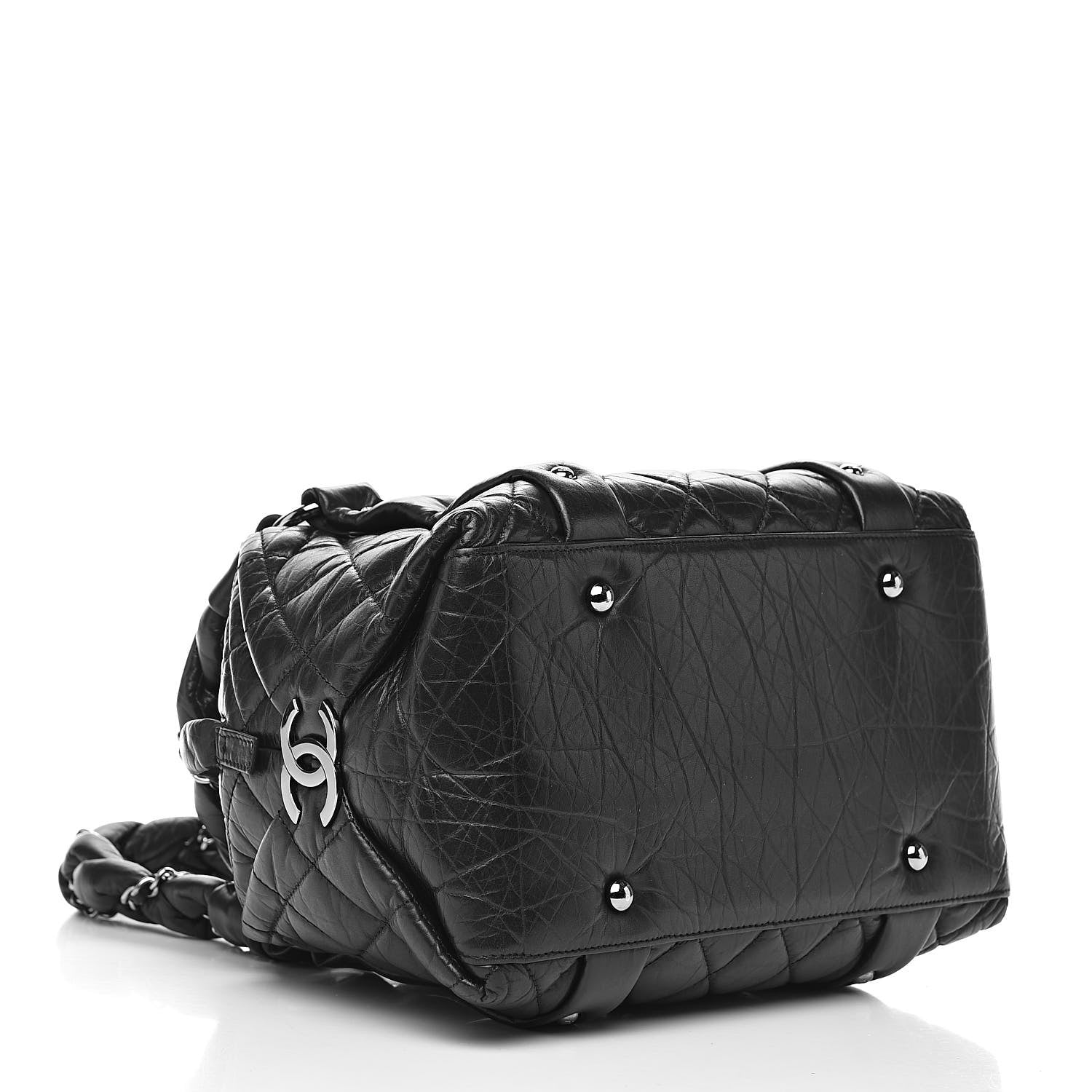 Chanel Distressed Lambskin Small Lady Braid Tote Black 4 of 11