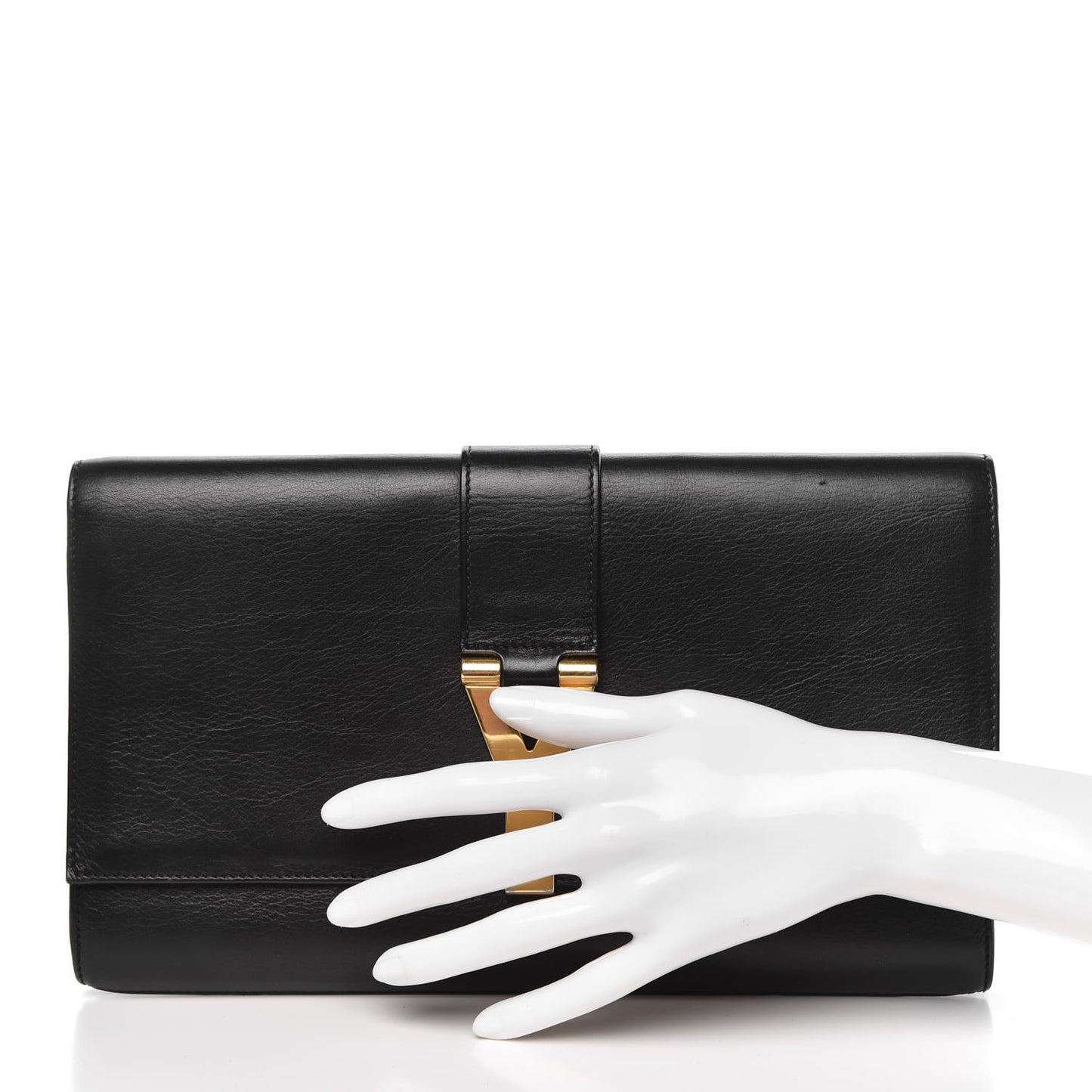 Calfskin Classic Y Ligne Clutch Black