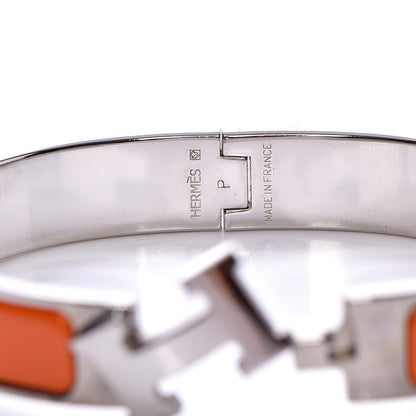 Hermes Enamel Narrow Clic Clac H Bracelet GM Orange 4 of 5