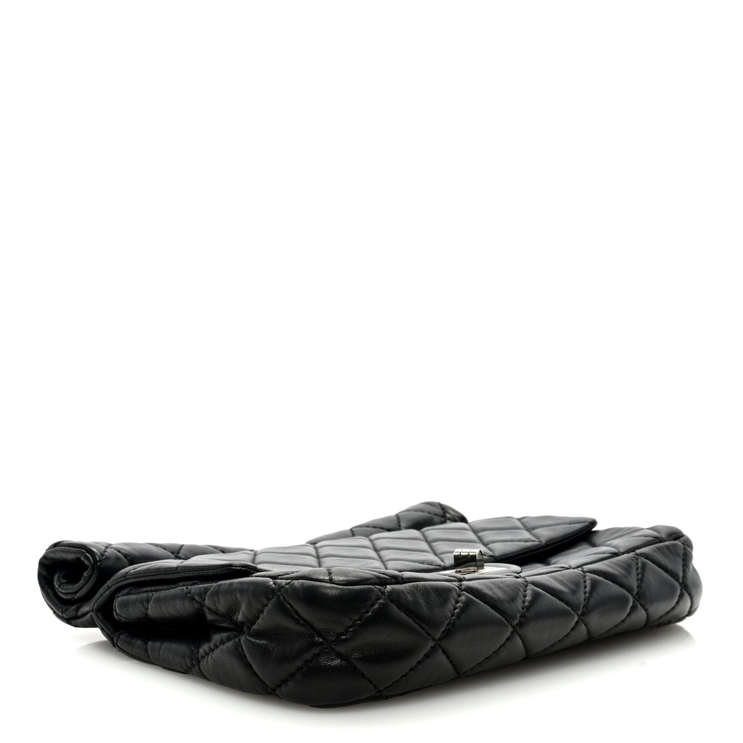 Lambskin Quilted Large Roll 2.55 Reissue Clutch Black