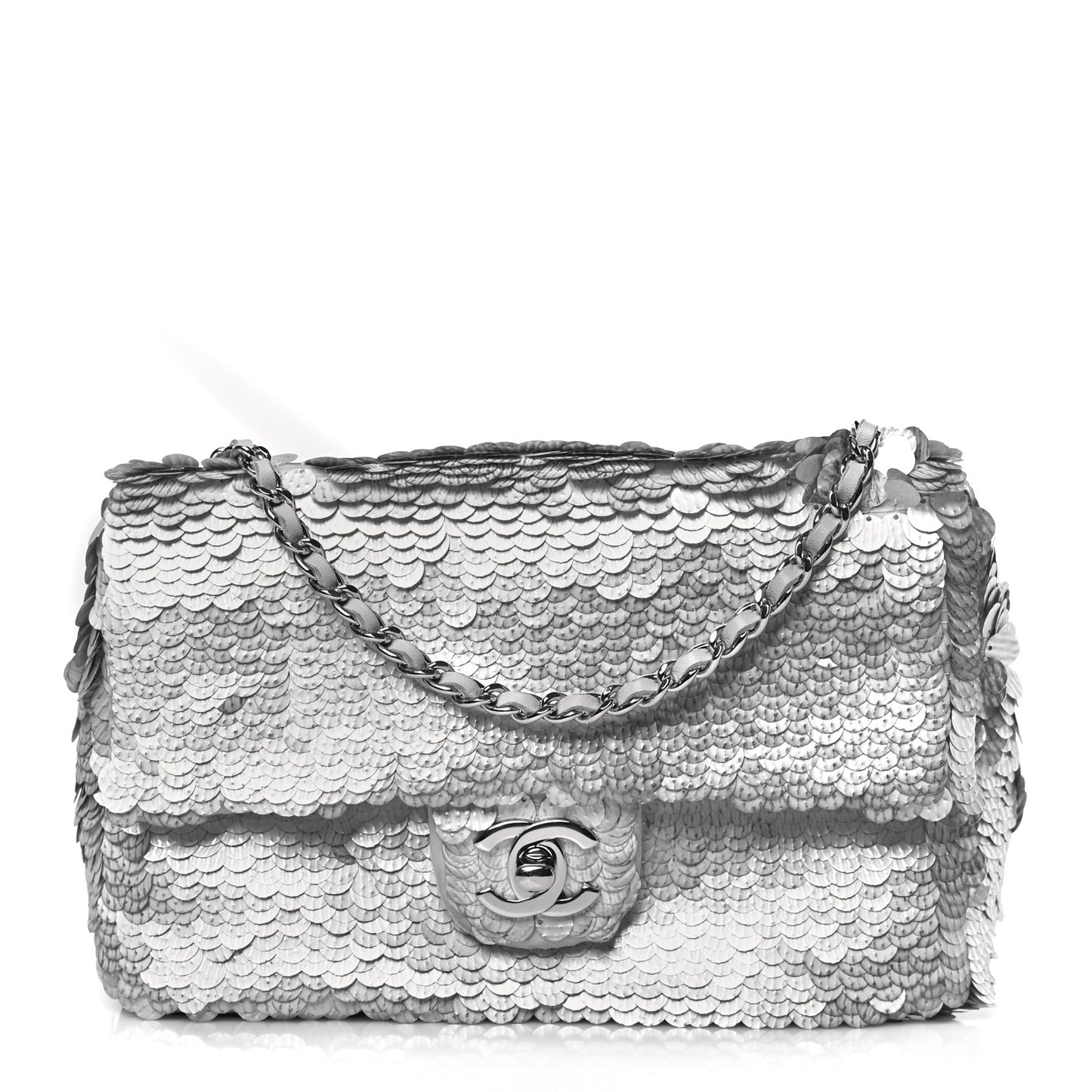 Sequin Paillette Small Flap Grey