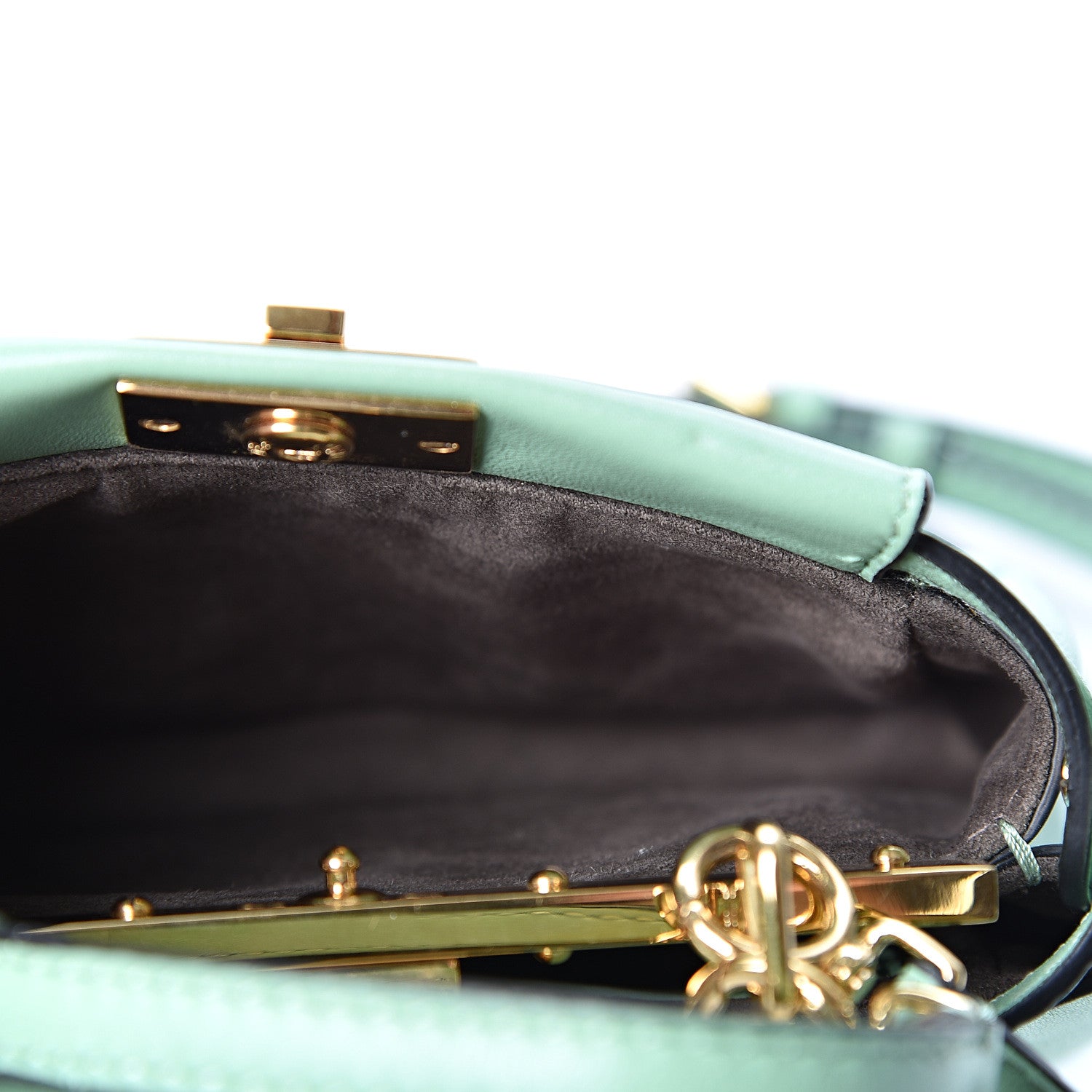 Fendi Shiny Nappa Micro Peekaboo Iconic Satchel Verde Acqua 4 of 11