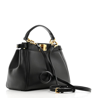 Fendi Nappa Mini Peekaboo Iconic Satchel Black 3 of 10