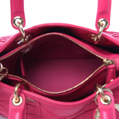 Christian Dior Lambskin Cannage Mini Granville Polochon Fuchsia 5 of 16