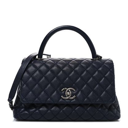 Chanel Caviar Quilted Small Coco Handle Flap Navy 1 of 11